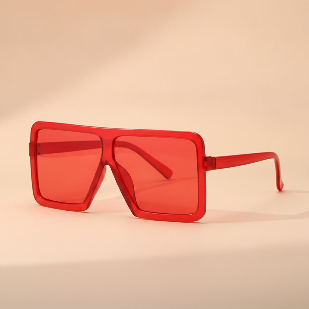 Fashion Square Oversized Sunglasses AC Lens UV400 Protection Durable PC Frame, in C5style