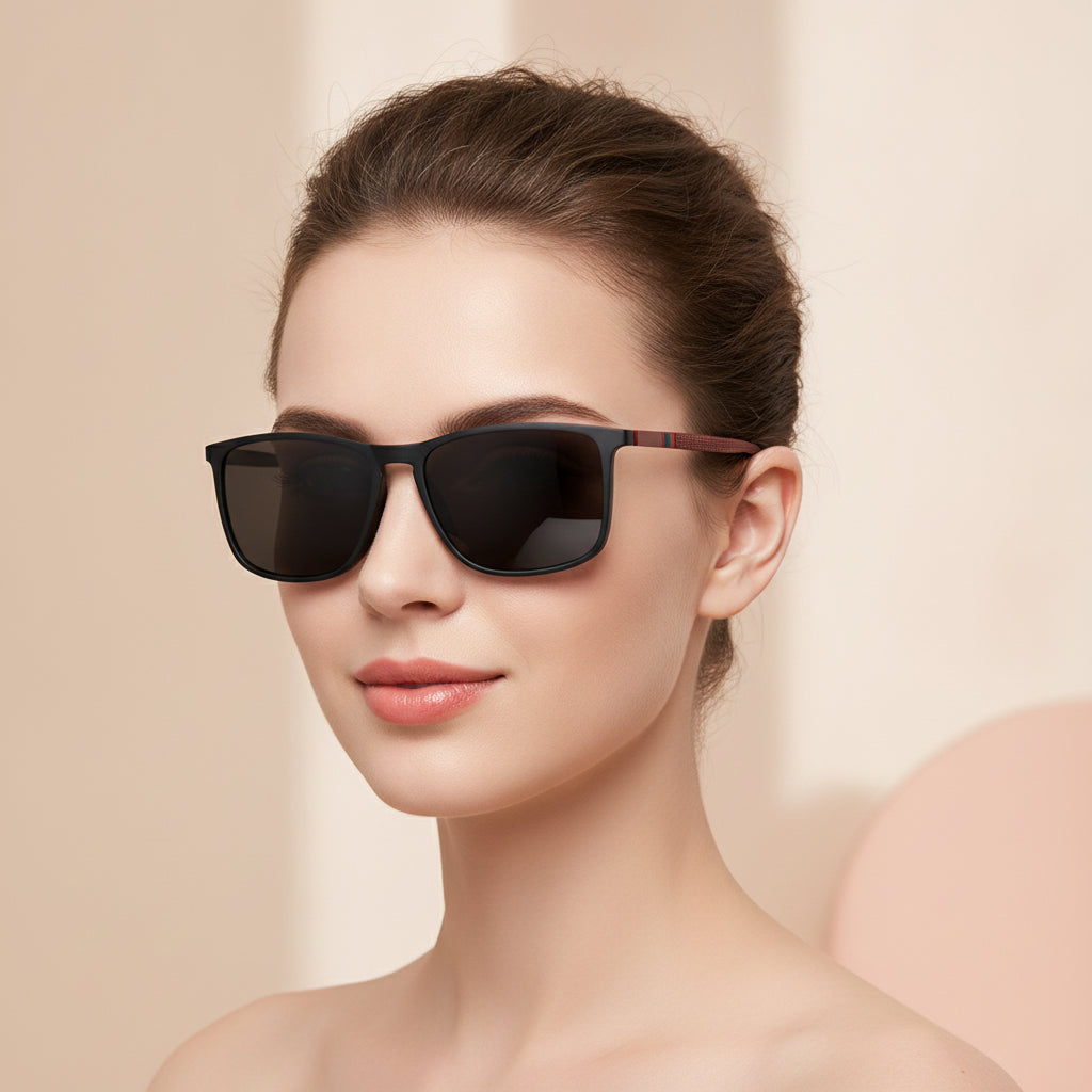 Polarized Rectangular Blue Plastic Sunglasses Personality Style For Outdoor Sports Men And Women