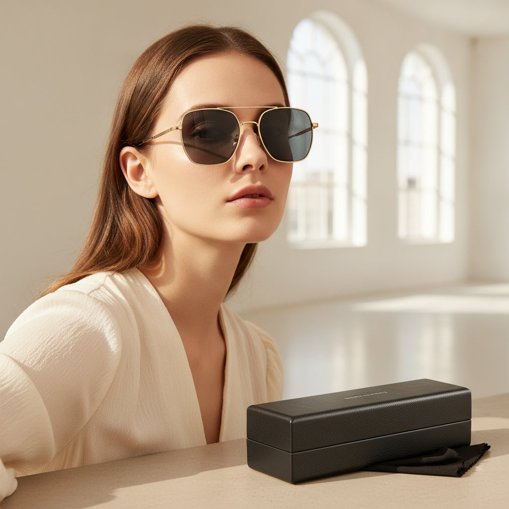 Men Women Rectangle Sunglasses UV400 Silver Alloy PC Square Design Vintage Minimalist