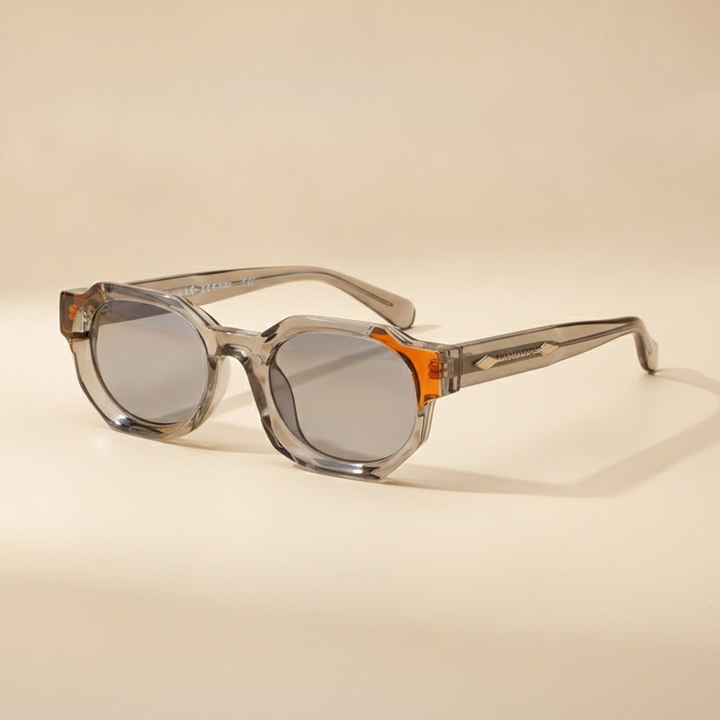 Unisex Oversized Square Full Frame PC Sunglasses UV380 for Driving, in Smoke Grey / Light Grey
