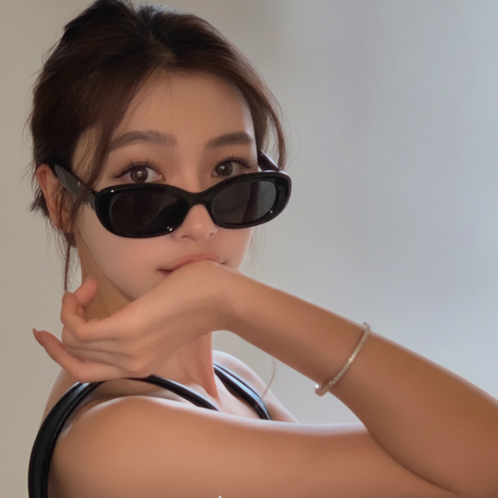 Oval Brown Plastic Retro Streetwear Sunglasses For Men And Women Outdoor Driving