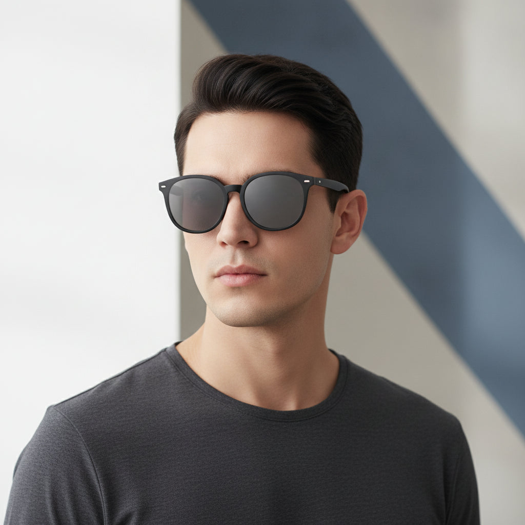 Oversized Black Cat Eye Sunglasses for Men and Women with UV Protective PC Lenses