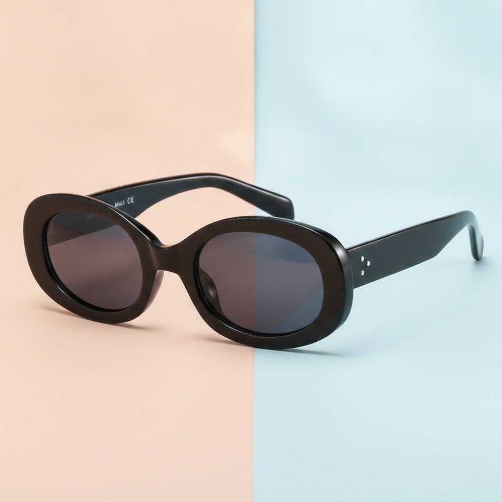 Mi Nail Fashion Personality Oversized Oval Sunglasses AC Lenses PC Frame Metal Hinge