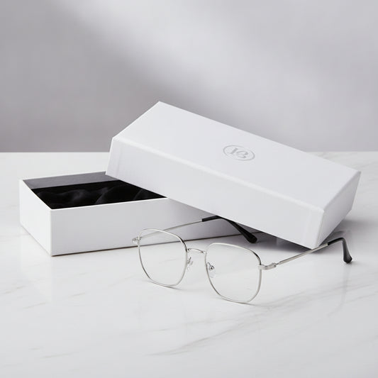 Men Women Rectangle Sunglasses UV400 Silver Alloy PC Square Design Vintage Minimalist, in Silver-Style2525