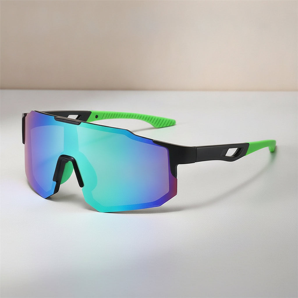 Black Round Oversized Polycarbonate Polarized Sunglasses for Sun Protection Fishing Outdoor Sports Cycling Driving, in Black
