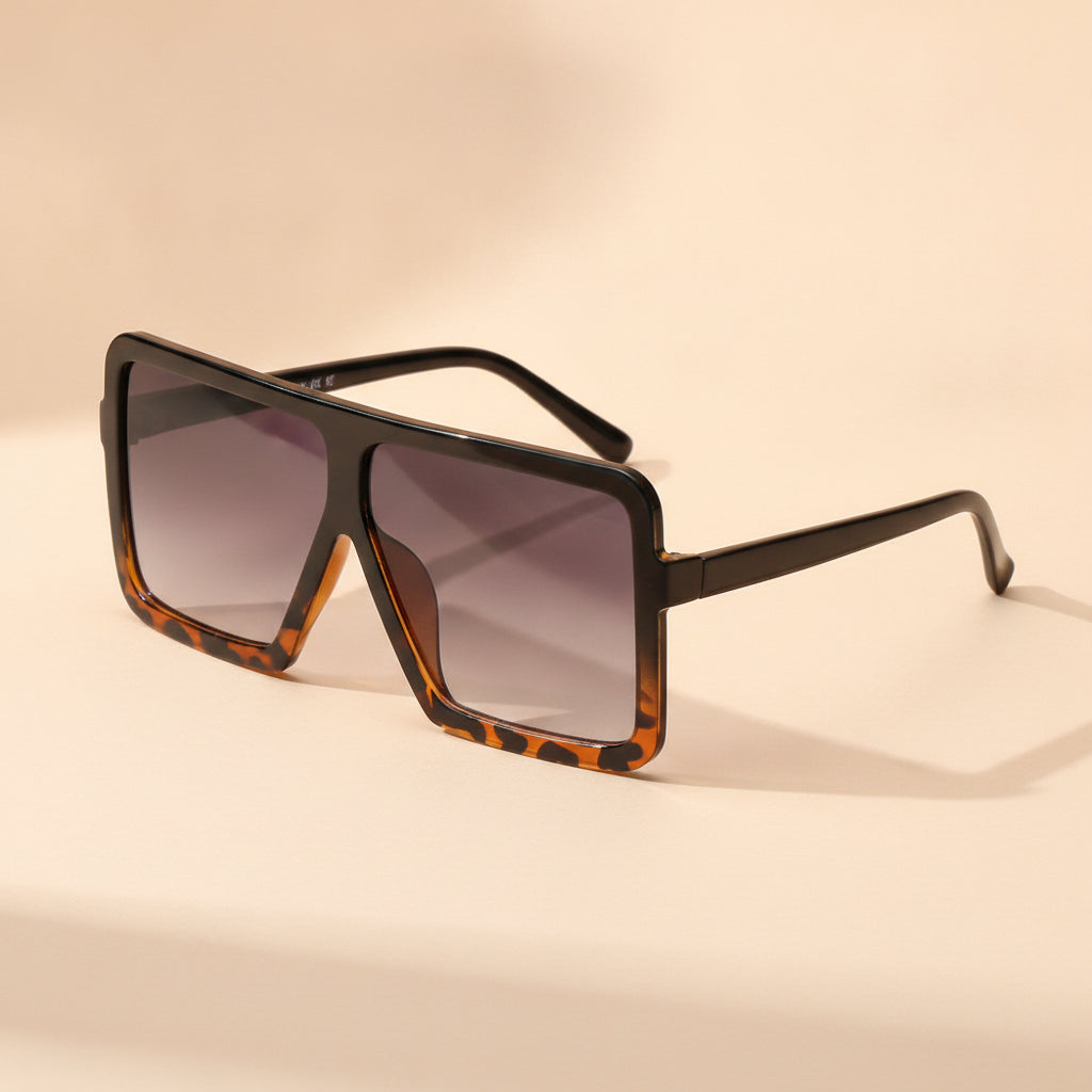 Fashion Square Oversized Sunglasses AC Lens UV400 Protection Durable PC Frame, in C2style