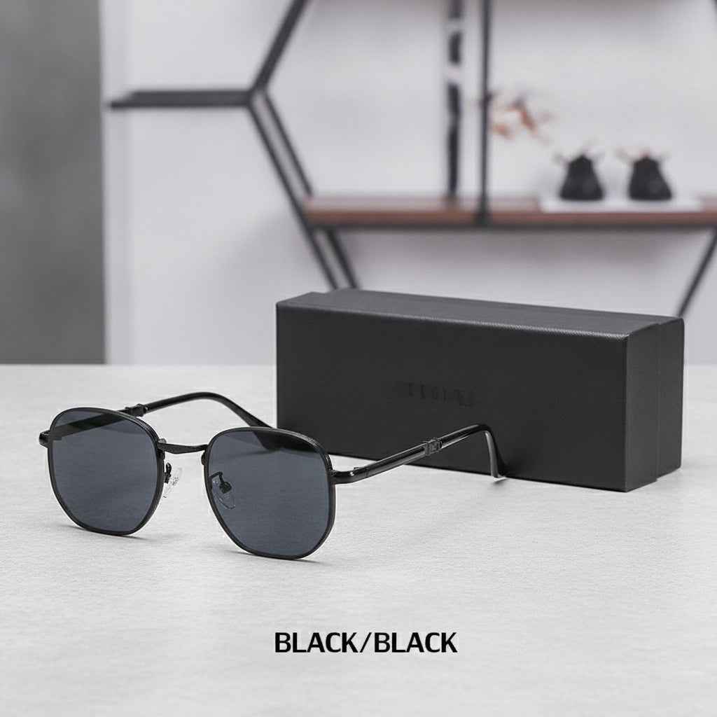 Men's Oversized Aviator Sunglasses Gradient Lenses Providing UV400 Protection, in Black / Black