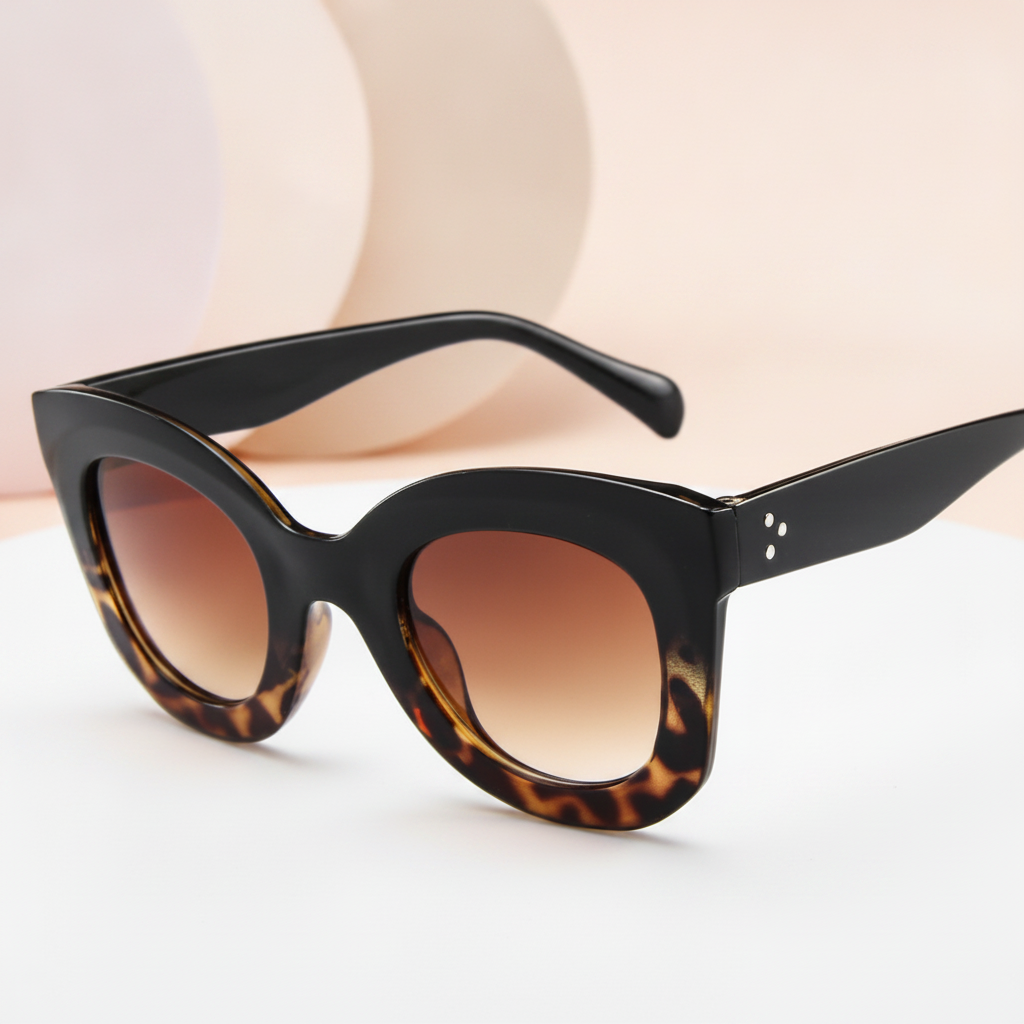 Oversized Fashion Cat Eye Tortoiseshell Brown Sunglasses, in 2style