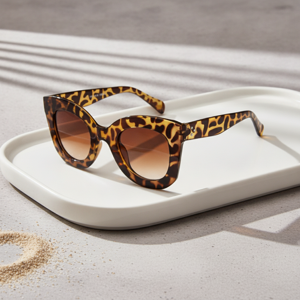 Oversized Fashion Cat Eye Tortoiseshell Brown Sunglasses, in 7style