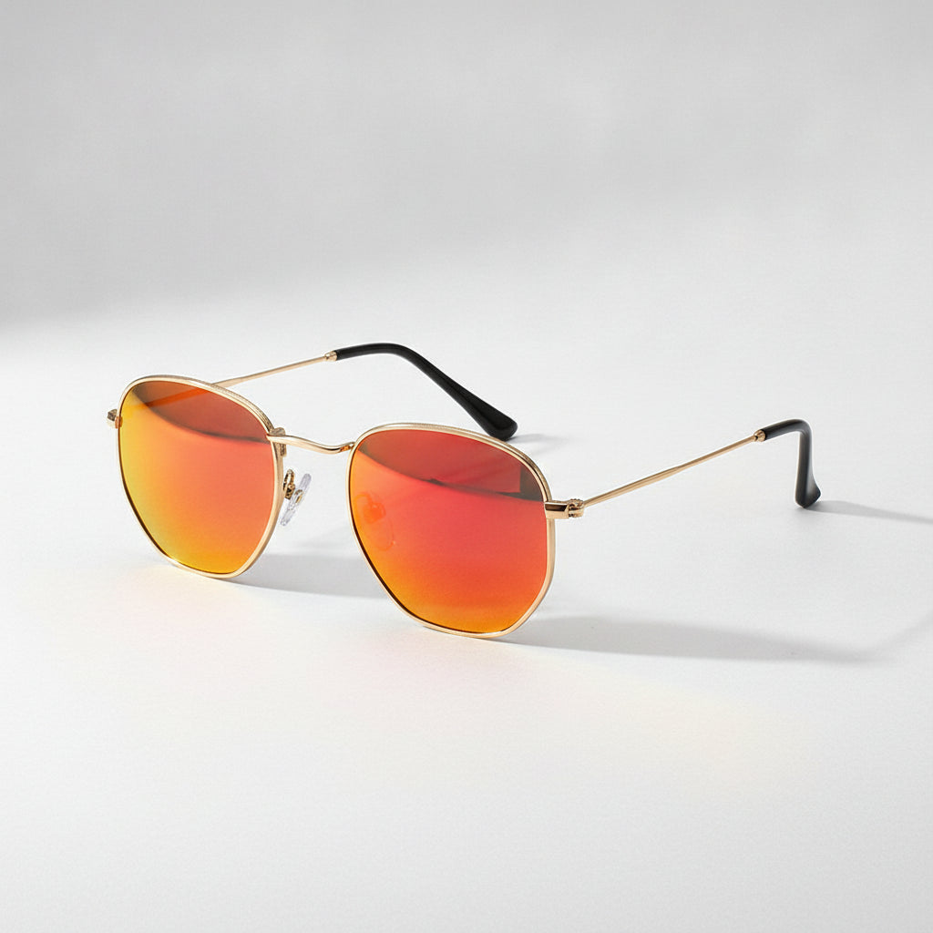 Classic Retro Square Sunglasses for Men Oversized Mirrored Eyewear Design, in Jinhong