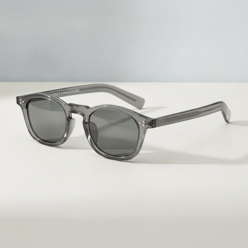 Vintage Fashion Advanced Rectangular Clear Frame Sunglasses for Street Shooting