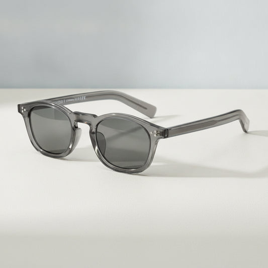 Vintage Fashion Advanced Rectangular Clear Frame Sunglasses for Street Shooting