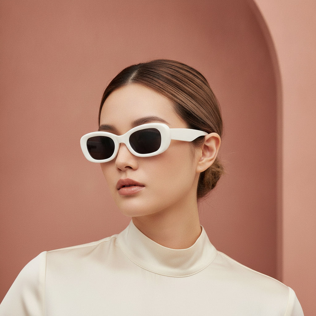 Unisex Oval Black Small Sunglasses UV400 AC Lens PC Frame Hip Hop Netflix Fashion Eyewear