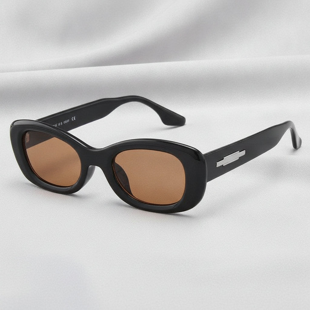Unisex Oval Black Small Sunglasses UV400 AC Lens PC Frame Hip Hop Netflix Fashion Eyewear