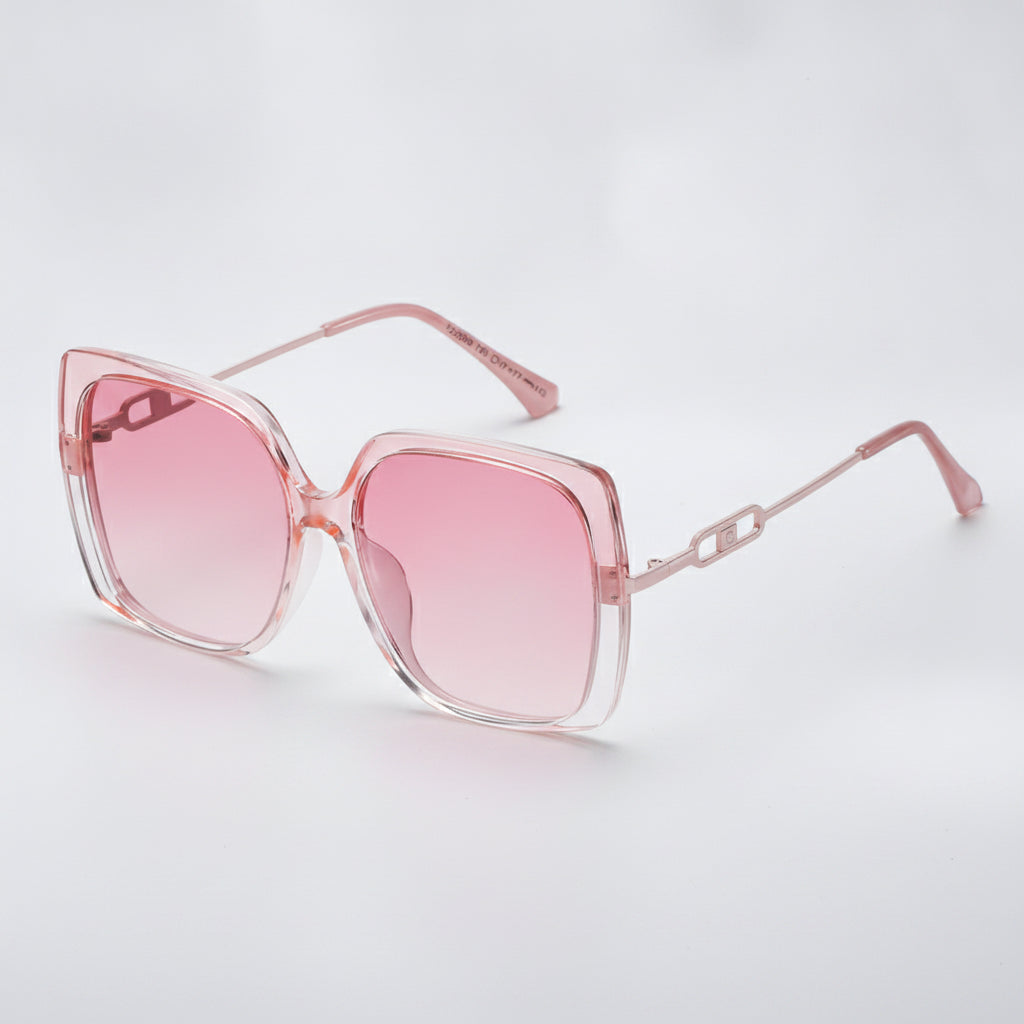 Polarized Square Oversized Sunglasses For Women PC Frame AC Lens Driving Fashion Travel, in Powder box gradient powder
