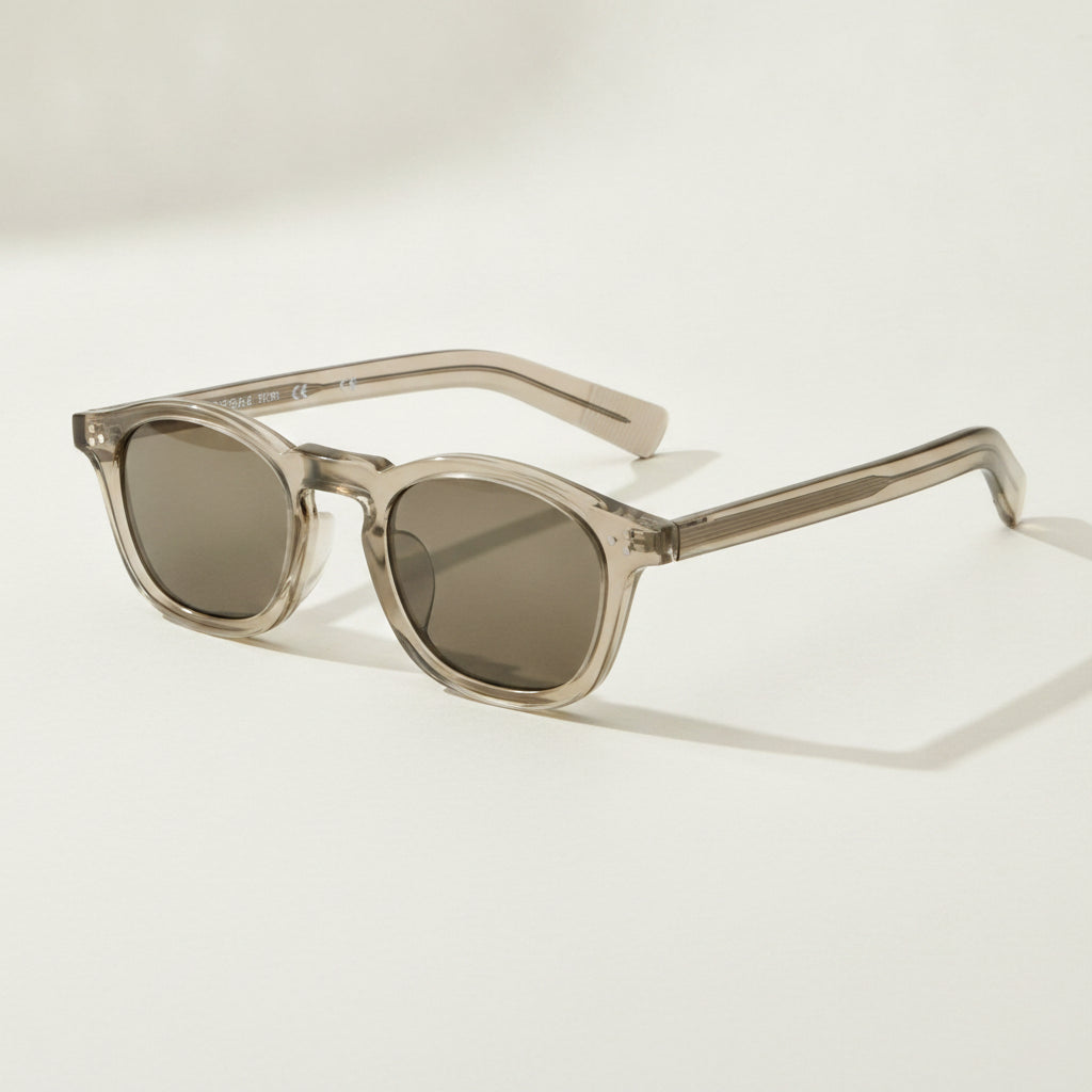 Vintage Fashion Advanced Rectangular Clear Frame Sunglasses for Street Shooting