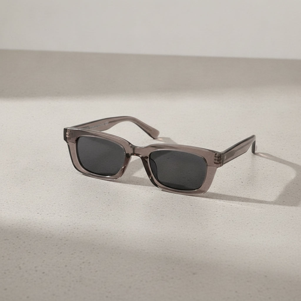 Small Rectangular Sunglasses UV400 Resin Lenses PC Frame for Men and Women, in Grey