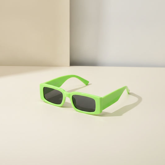 Vintage Rectangular Candy Color Sunglasses AC Lens PC Frame Universal Fit, in Orange / Orange