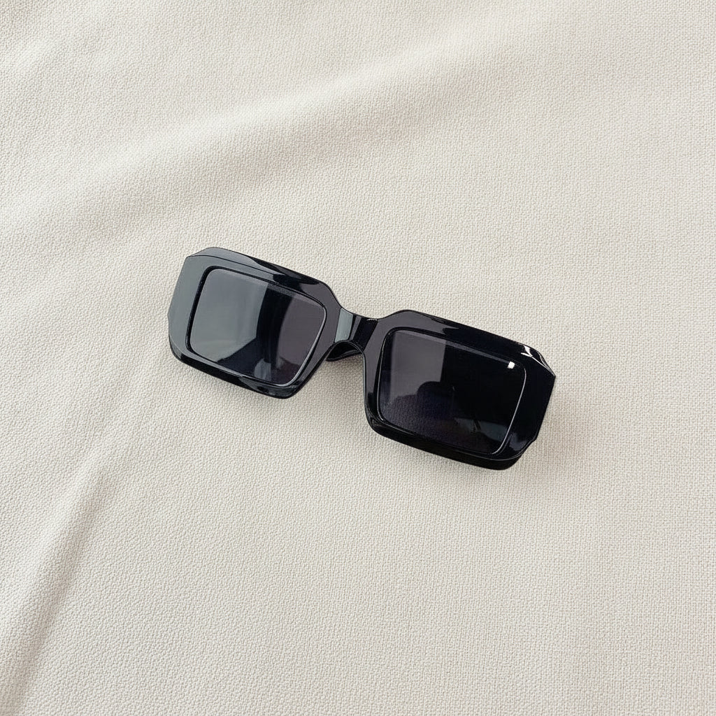 Rectangular Oversized PC Sunglasses Unisex Fashion Outdoor Sports, in Black And Grey Lens