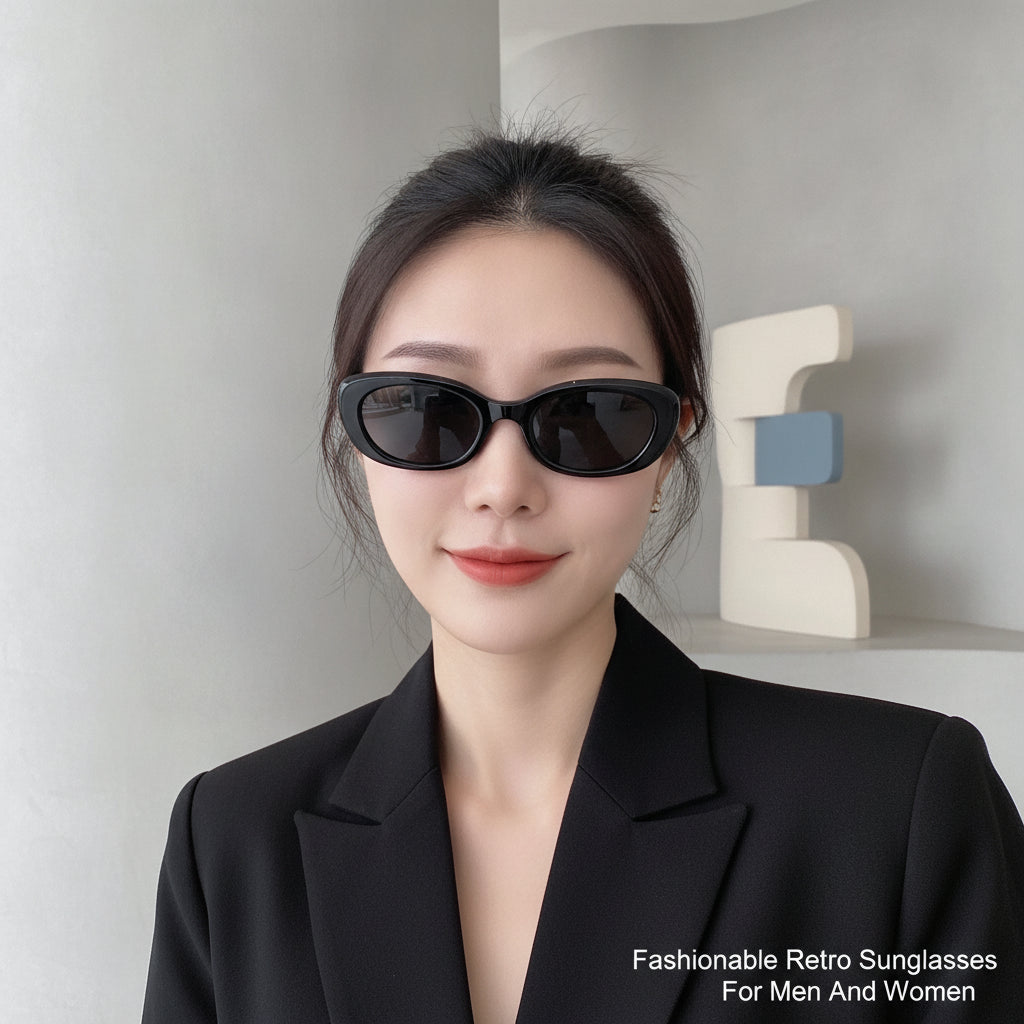 Oval Brown Plastic Retro Streetwear Sunglasses For Men And Women Outdoor Driving