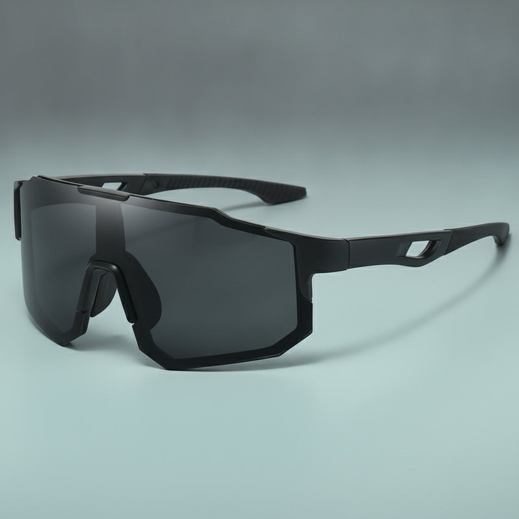 Round Oversized Polycarbonate Polarized Sunglasses for Sun Protection Fishing Outdoor Sports Cycling Driving, in Black And
