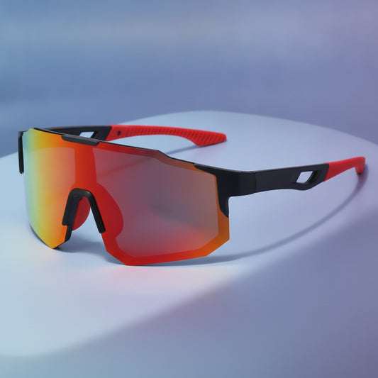 Round Oversized Polycarbonate Polarized Sunglasses for Sun Protection Fishing Outdoor Sports Cycling Driving, in Black