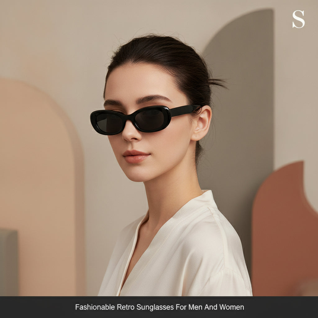 Oval Brown Plastic Retro Streetwear Sunglasses For Men And Women Outdoor Driving