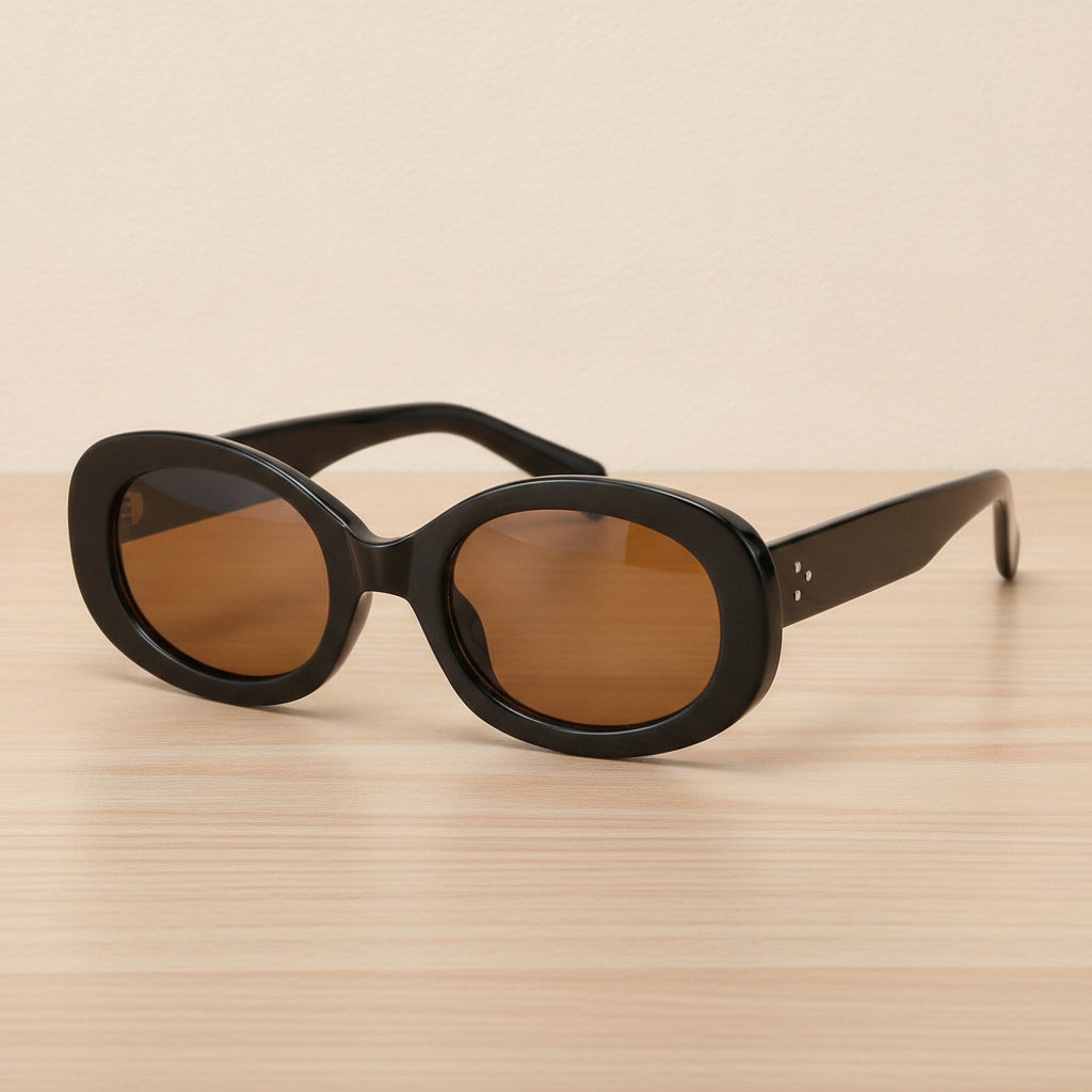 Mi Nail Fashion Personality Oversized Oval Sunglasses AC Lenses PC Frame Metal Hinge