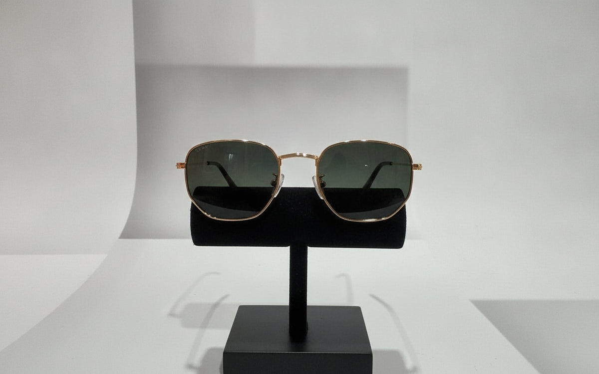 Classic Retro Square Sunglasses for Men Oversized Mirrored Eyewear Design, in Green