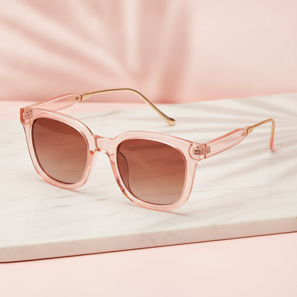 Women's Wayfarer Fashion Polarized TAC Lens Metal PC Frame Sunglasses, in Pink