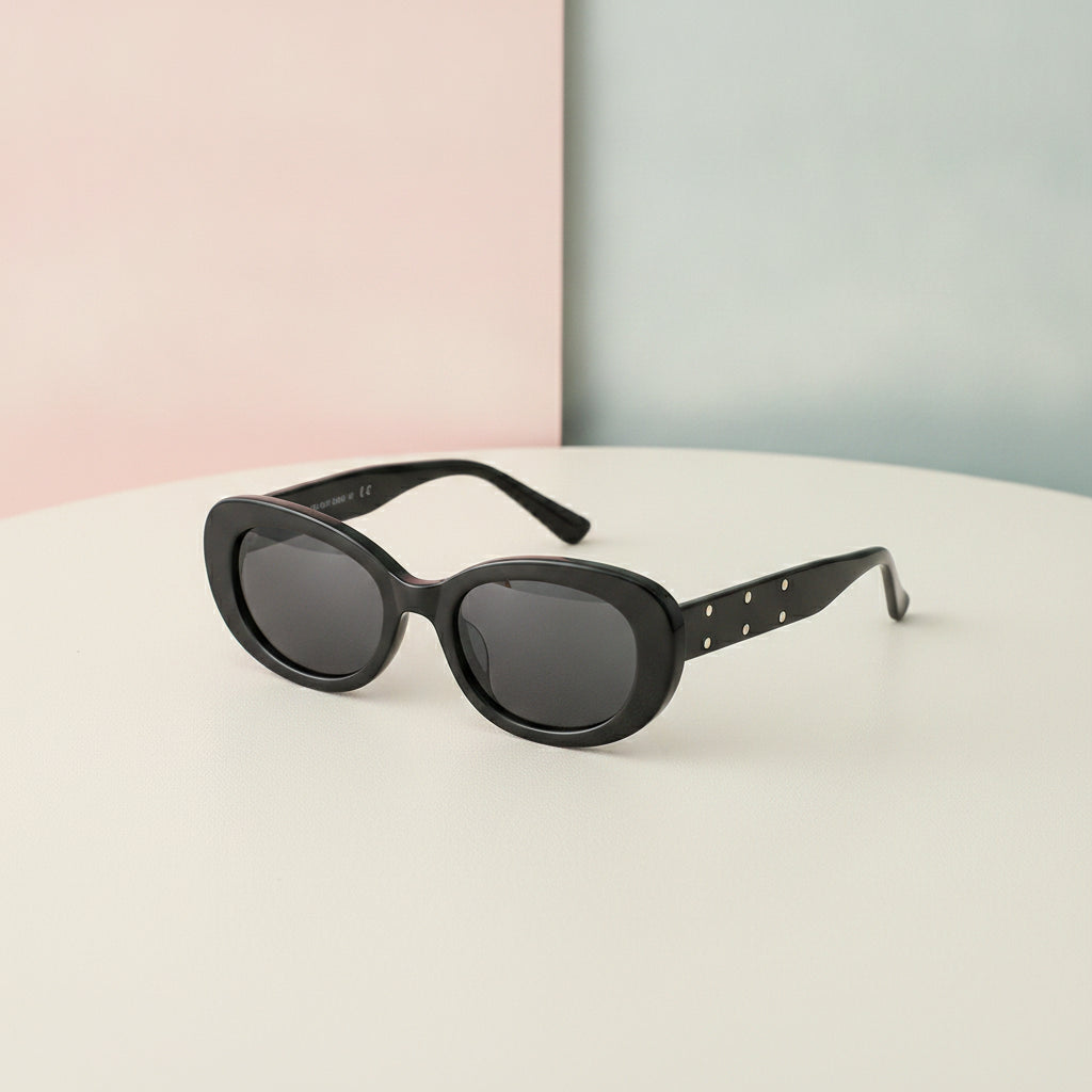 Oval Brown Plastic Retro Streetwear Sunglasses For Men And Women Outdoor Driving
