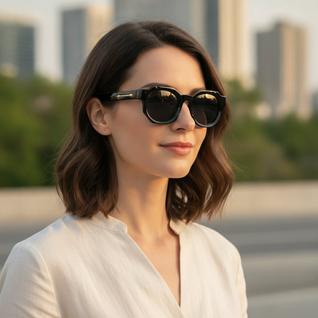 Unisex Oversized Black Square Full Frame PC Sunglasses UV380 for Driving