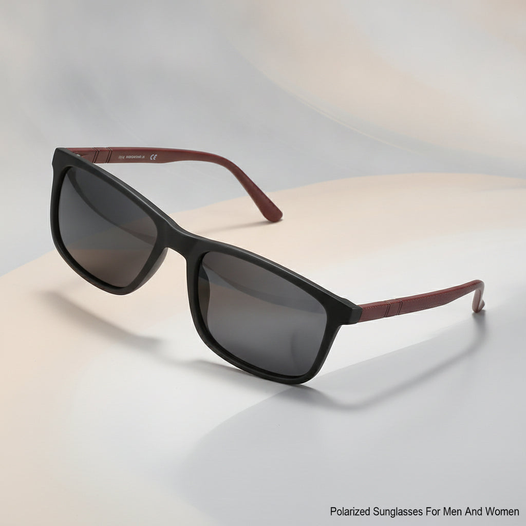 Polarized Rectangular Blue Plastic Sunglasses Personality Style For Outdoor Sports Men And Women
