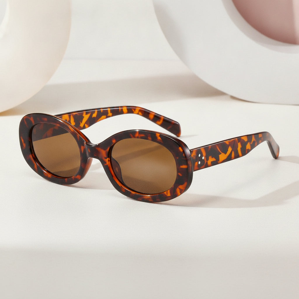 Mi Nail Fashion Personality Oversized Oval Sunglasses AC Lenses PC Frame Metal Hinge