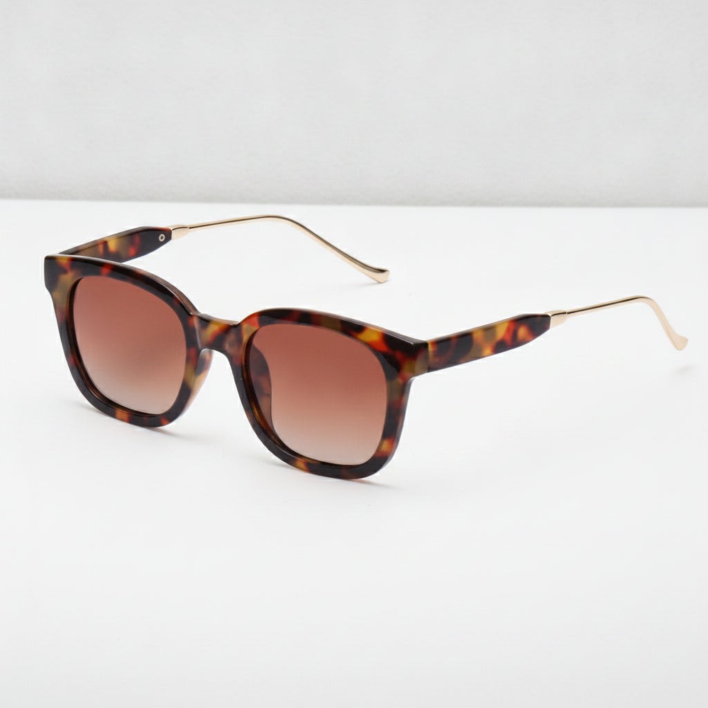 Women's Wayfarer Fashion Polarized TAC Lens Metal PC Frame Sunglasses, in Tortoise